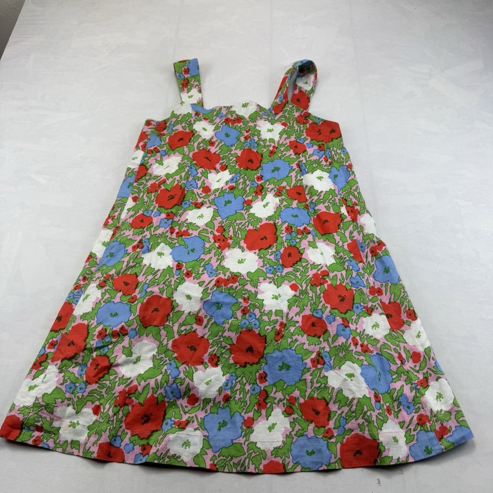 Crewcuts Girls Size 12 Pink Multicolor Floral Print Sleeveless A Line Dress